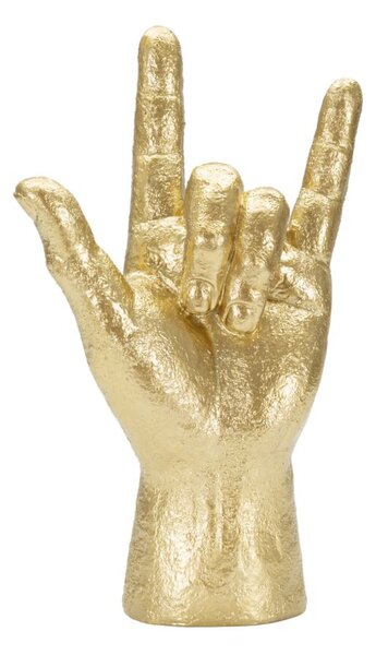 Statua Mano "Yeah" 14,5x23x7 cm in Poliresina Oro
