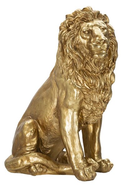 Statua Leone 67x80x36,5 cm in Poliresina Oro