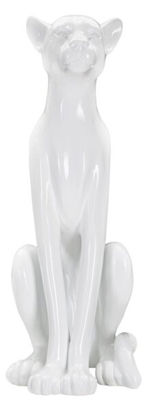 Statua Leopardo 27x74x38 cm in Poliresina Bianco