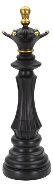 Regina da Scacchi 12x37x12 cm in Poliresina Nero/Oro
