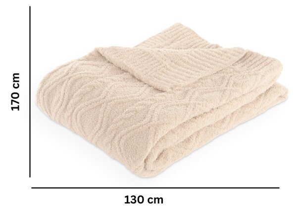 Coperta avorio in micropile 130x170 cm Aspen – Tiseco Home Studio
