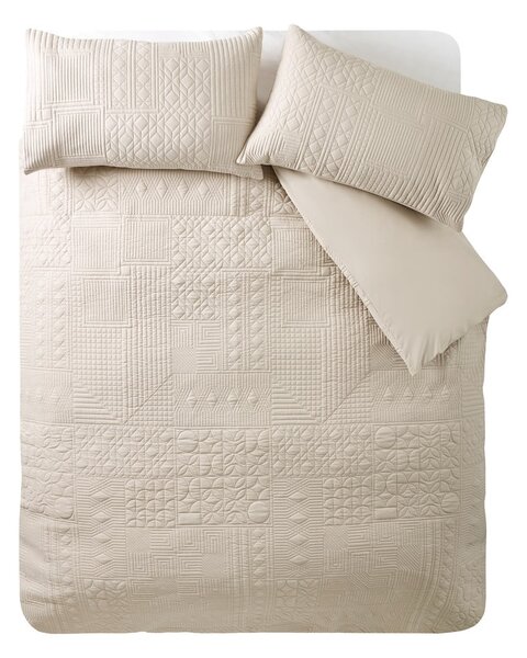 Set copripiumino e federa beige per letto matrimoniale 200x200 cm Folkstone Geo – Catherine Lansfield