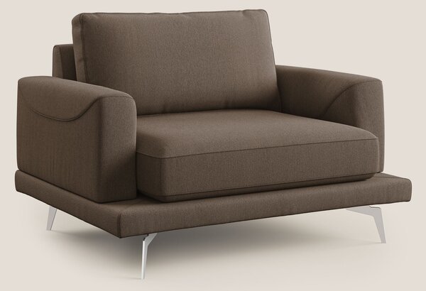 Dorian poltrona moderna in tessuto smacchiabile T05 marrone
