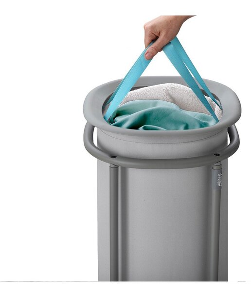 Cesta per il bucato grigio chiaro in tessuto 50 l Duo – Joseph Joseph