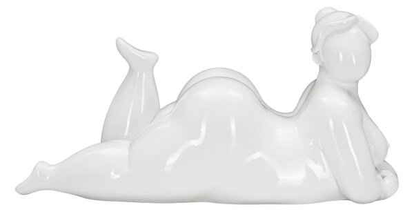 Statua Donnina Yoga Relax 32x16x16 cm in Poliresina Bianco