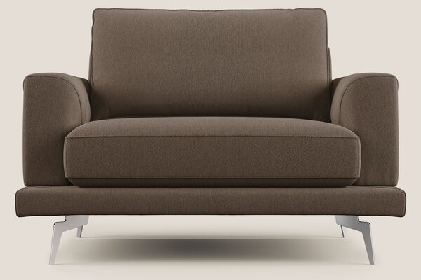 Dorian poltrona moderna in tessuto smacchiabile T05 marrone
