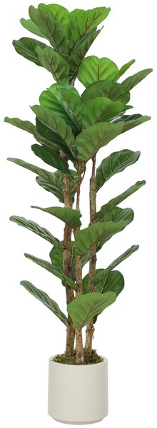 HOMCOM Pianta artificiale da interno fico a foglia di violino con vaso, 120 cm, verde | Aosom Italy