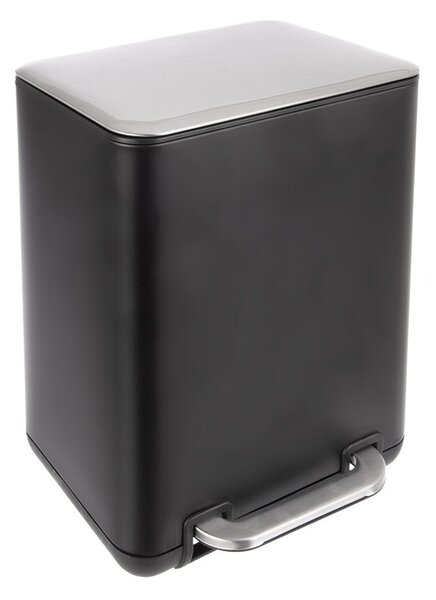 Cestino per la spazzatura nero in acciaio inox con pedale 6 l Black – Orion