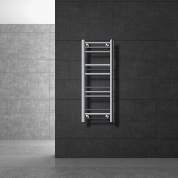 LuxeBath radiatore per bagno - 300 x 800 mm - cromo - diritto con attacco laterale - radiatore scaldasalviette asciugasalviette, senza elemento riscaldante
