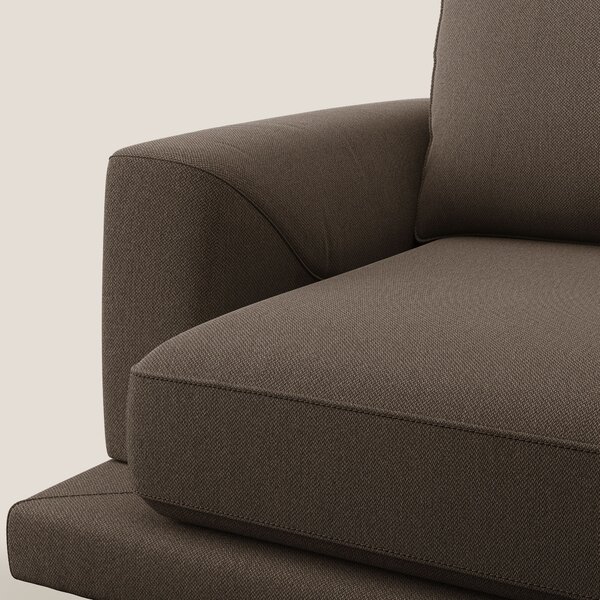 Dorian poltrona moderna in tessuto smacchiabile T05 marrone