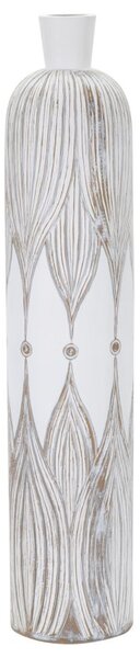 Vaso Atene 15,5x74x15,5 cm in Poliresina Bianco