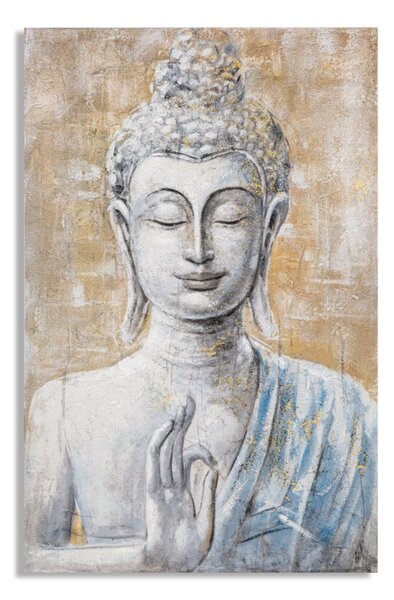Dipinto su Tela Buddha Light 80x120x3 cm Cornice in Legno di Pino Multicolor