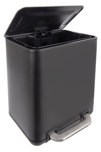 Cestino per la spazzatura nero in acciaio inox con pedale 6 l Black – Orion