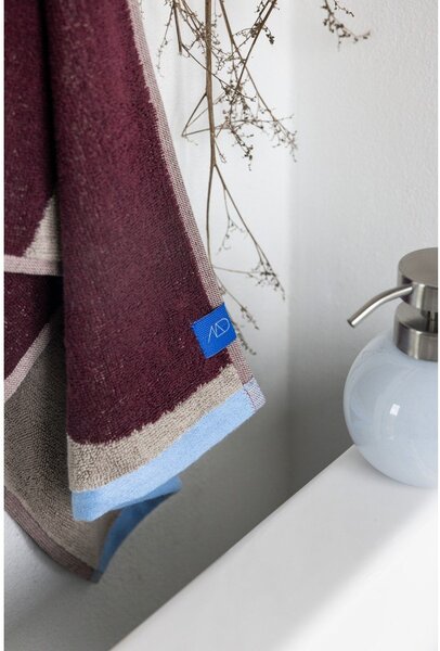 Set di asciugamani tipo terry burgundy/greige in cotone organico 2 pz 40x55 cm Nova Arte – Mette Ditmer Denmark