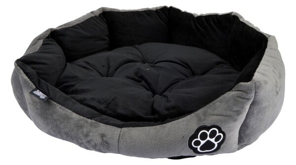 Cuccia grigia in camoscio per cane ø 50 cm Flakes – Love Story