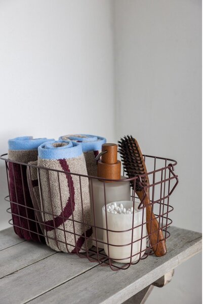 Set di asciugamani tipo terry burgundy/greige in cotone organico 2 pz 40x55 cm Nova Arte – Mette Ditmer Denmark