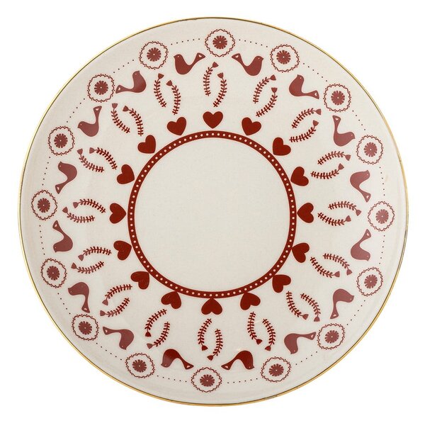 Piatto da dolce color crema in gres a tema natalizio ø 16 cm Jolly – Bloomingville