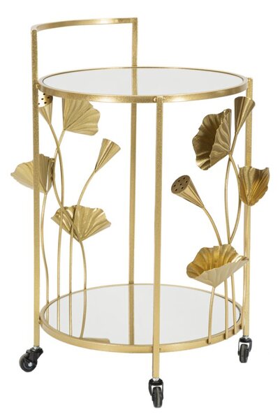 Carrello Flow 60x76x46 cm in Ferro e MDF Oro