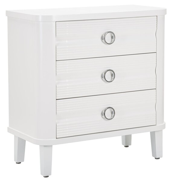 Comò Shine 81x84x40 cm in Legno MDF e Metallo Bianco