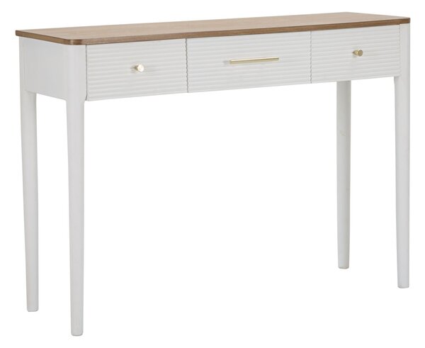 Console Fissa Matera 107x80x37 cm in Legno MDF e Ferro Bianco/Marrone