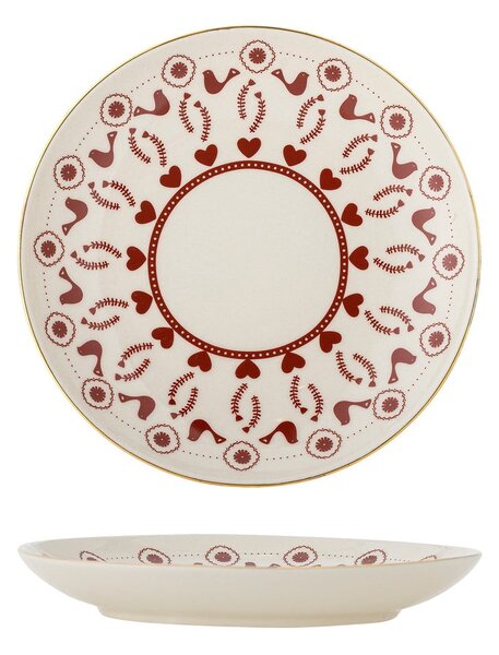 Piatto da dolce color crema in gres a tema natalizio ø 16 cm Jolly – Bloomingville