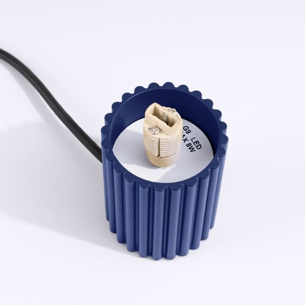 Lampada da tavolo blu scuro con paralume in vetro (altezza totale 19 cm) Orbital – Sollux