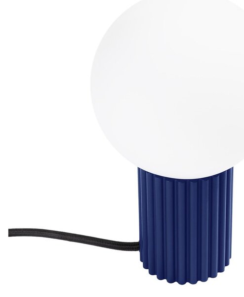Lampada da tavolo blu scuro con paralume in vetro (altezza totale 19 cm) Orbital – Sollux