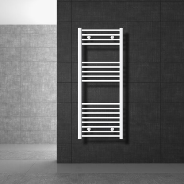 LuxeBath radiatore per bagno Sahara, 500x1200 mm, bianco, diritto con attacco laterale, senza elemento riscaldante