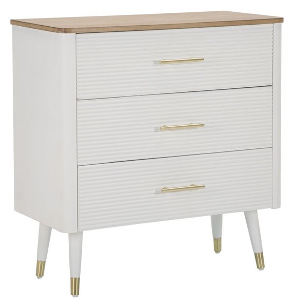 Comò Matera 78x80x37 cm in Legno MDF e Ferro Bianco/Marrone