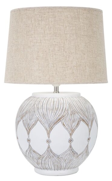 Lampada da Tavolo Rot. Atene 38x59x38 cm in Poliresina Bianco/Marrone