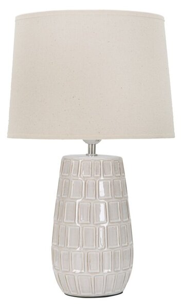 Lampada da Tavolo Hole 28x44,5x28 cm in Ceramica Crema