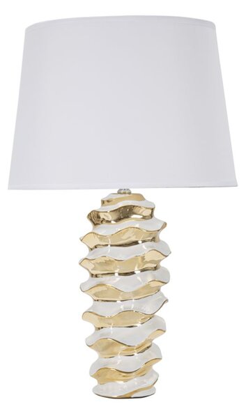 Lampada da Tavolo Glam Space 33x53x33 cm in Ceramica Bianco/Oro