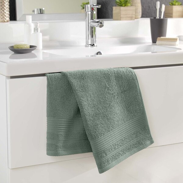 Asciugamano tipo terry color salvia in cotone 50x90 cm Tendresse – douceur d'intérieur