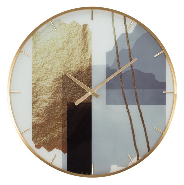 Orologio da Parete Motif 5x60x5 cm in Vetro MDF e Metallo Multicolor