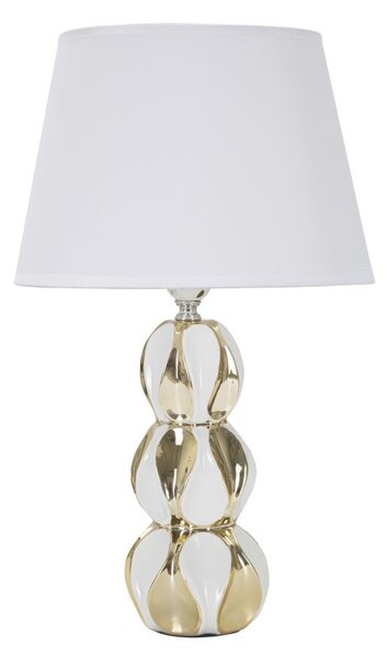 Lampada da Tavolo Glam Balls 28x46x28 cm in Ceramica Bianco/Oro