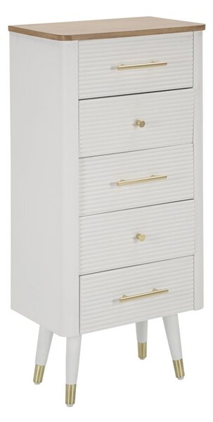 Cassettiera Matera 45x100x32 cm in Legno MDF e Ferro Bianco/Marrone