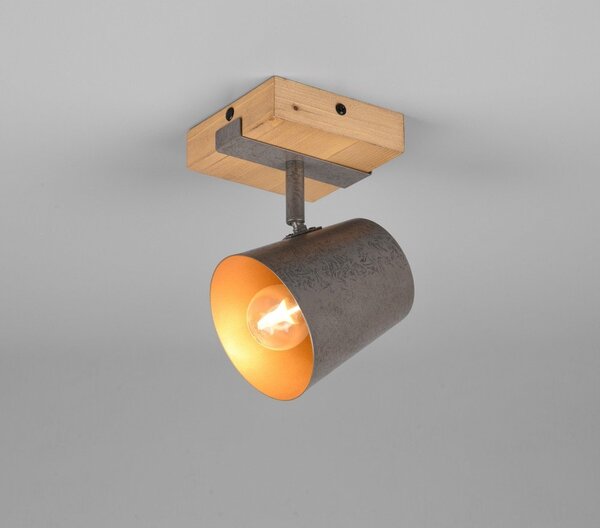 Faretto in colore grigio scuro-naturale Bell - Trio