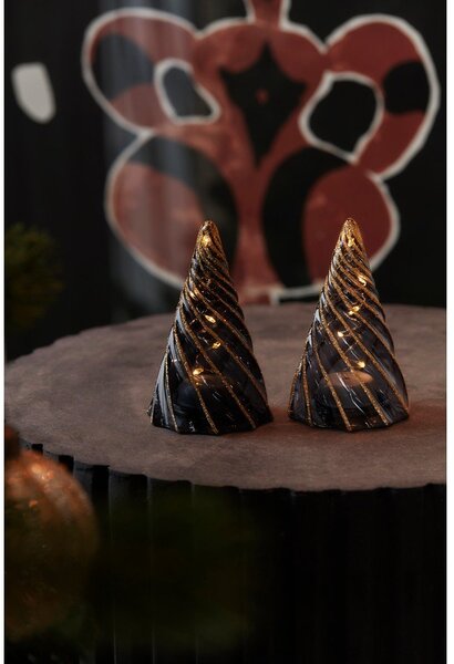 Decorazioni luminose in set nere con alimentazione a batteria 2 pz ø 6 cm Vilma Tree – Sirius