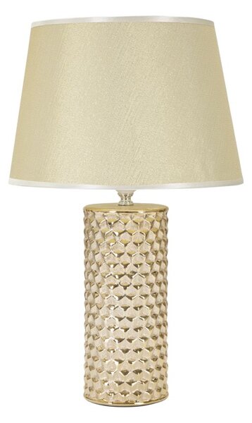 Lampada da Tavolo Glam Gold 30x47,5x30 cm in Ceramica Bianco/Oro