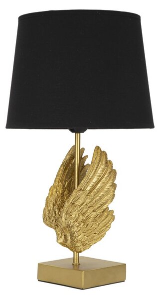 Lampada da Tavolo Wings 25x45x25 cm in Ferro Oro/Nero