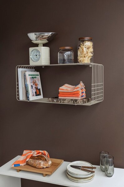 Mensola beige in metallo con ripiani multipli 70 cm Wire – Mette Ditmer Denmark