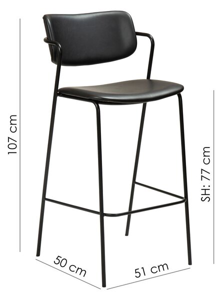 Sgabello da bar in similpelle nera, altezza 107 cm Zed - DAN-FORM Denmark