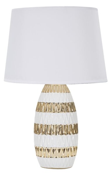 Lampada da Tavolo Glam Mix 33x50x33 cm in Ceramica Bianco/Oro