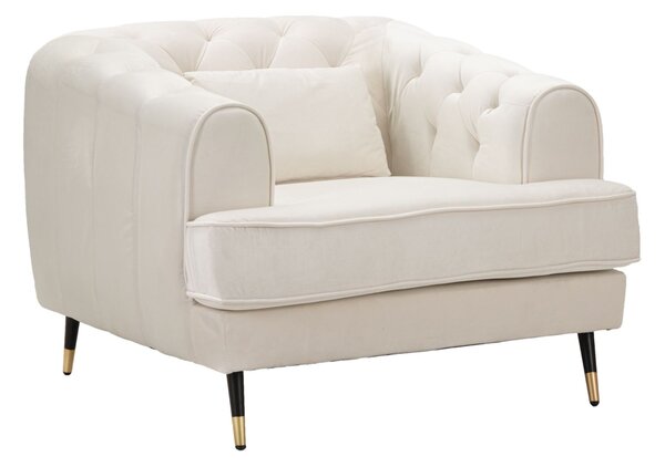 Poltrona Praga 93x71x86 cm in Poliestere Crema/Oro