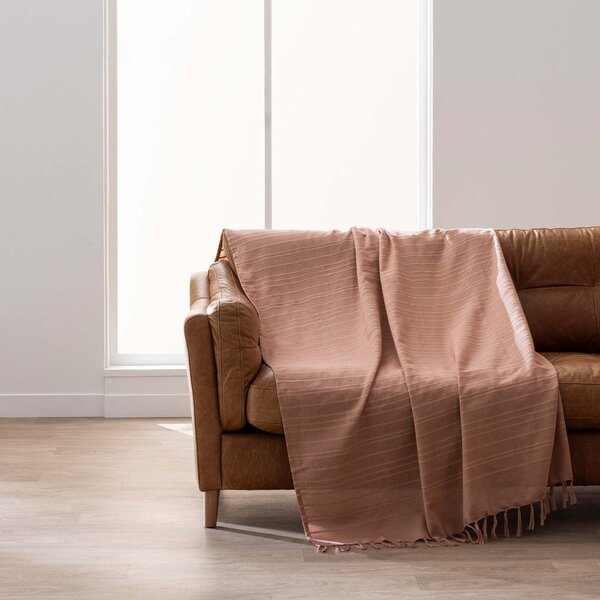 Copriletto color terracotta in cotone 125x150 cm Lilia – douceur d'intérieur