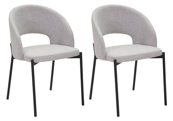 Set 2 Sedie Helsinki 51x80x53 cm in Tessuto Grigio/Nero