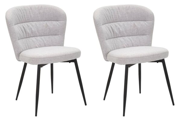 Set 2 Sedie Losanna 58x85x60,5 cm in Tessuto Grigio/Nero