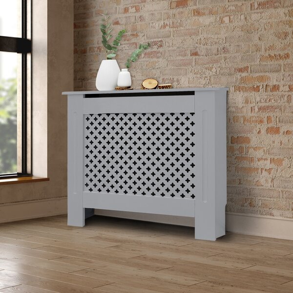 ML-Design copriradiatore con motivo a nido d'ape 78x19x82 cm, grigio, in MDF laccato, copriradiatore per camera da letto soggiorno