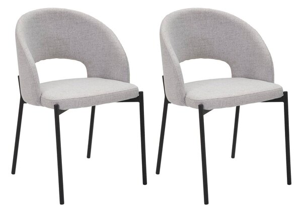 Set 2 Sedie Helsinki 51x80x53 cm in Tessuto Grigio/Nero