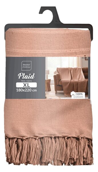 Copriletto color terracotta in cotone 125x150 cm Lilia – douceur d'intérieur